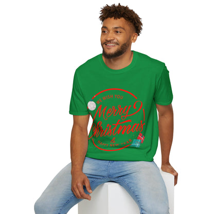 Christmas Unisex T-Shirt - We Wish You a Merry Christmas Design