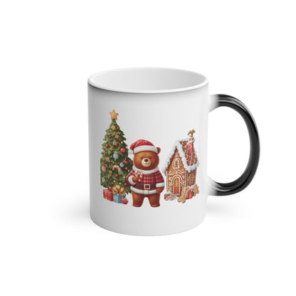 Christmas Color Changing Mug - Merry Christmas Reindeer Antlers Design