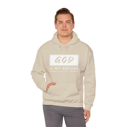 Christian Unisex Hooded Sweatshirt - God Is My Refuge Design