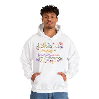 Christian Unisex Hooded Sweatshirt - Fearfully and Beautifully Made Design