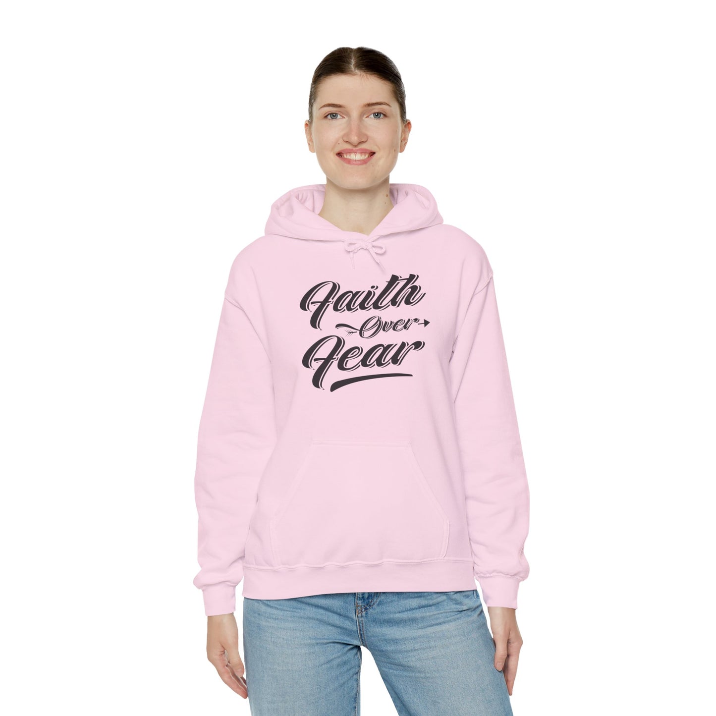 Christian Unisex Hooded Sweatshirt - Faith Over Fear Design