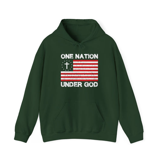 One Nation Under God Christian Hoodie - Unisex Faith Apparel