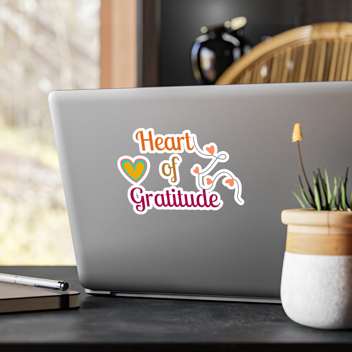 Heart Of Gratitude On A String Sticker