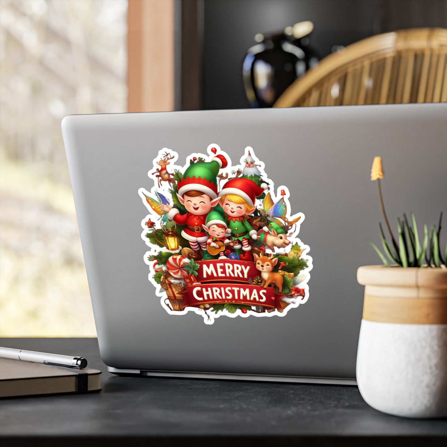 Merry Christmas Elves Sticker