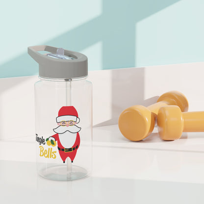 Tritan Water Bottle - Jingle Bells Santa Design