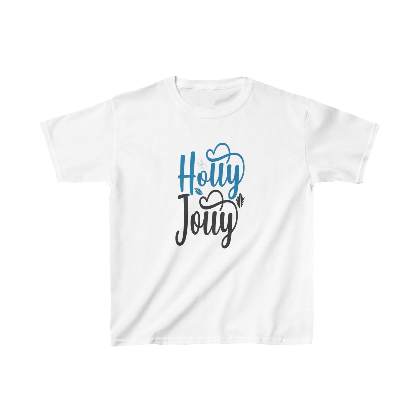 Christmas Unisex Kids T-Shirt - Festive Holly Jolly Design