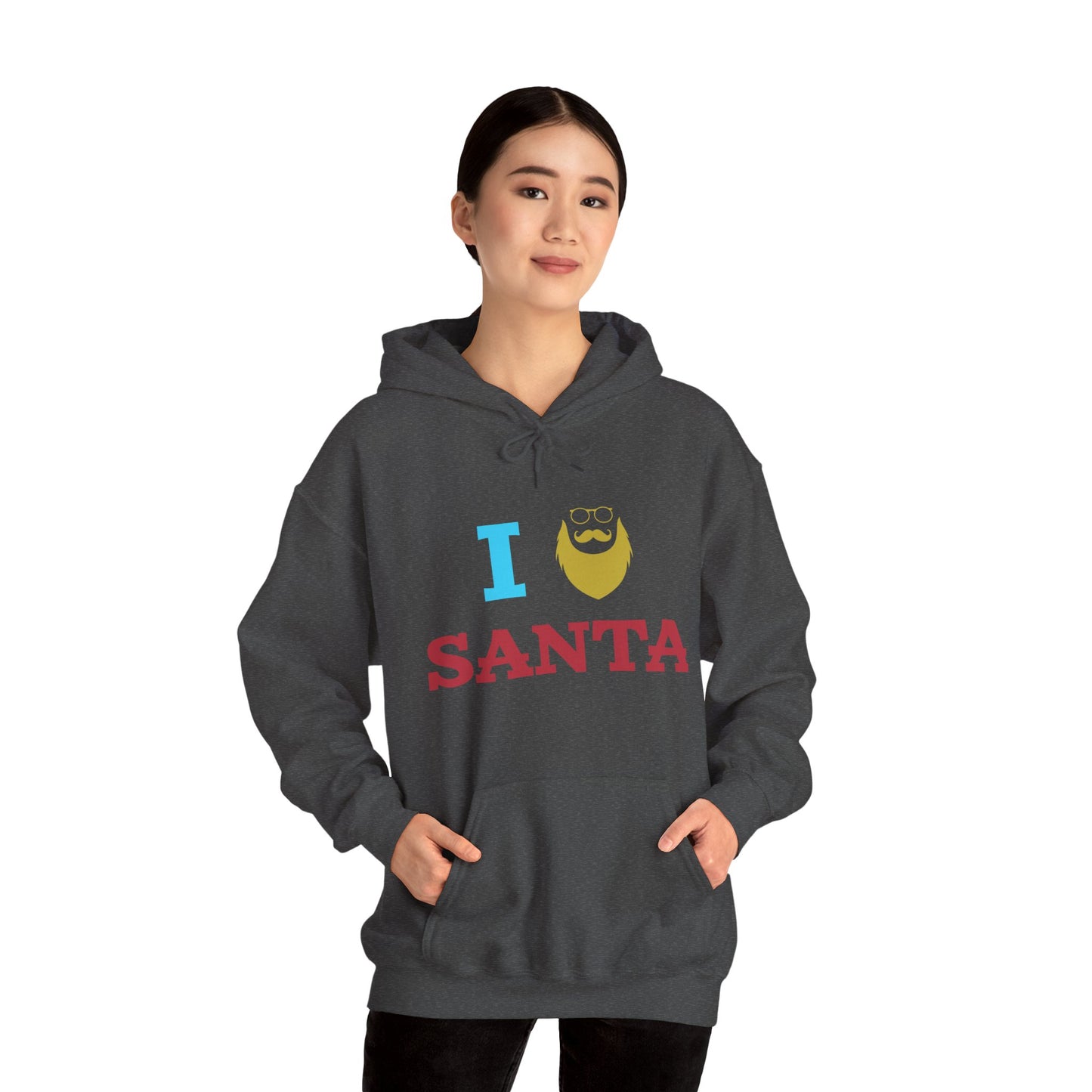 Christmas Unisex Hooded Sweatshirt - I Love Santa Design