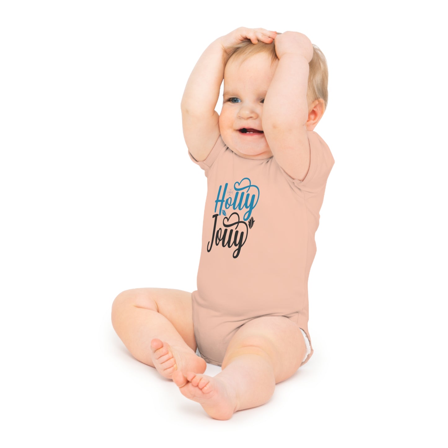 Christmas Baby Bodysuit - Festive Holly Jolly Design