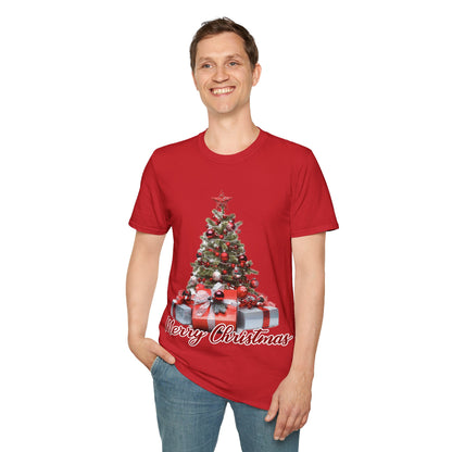 Christmas Unisex T-Shirt - Xmas Tree and Presents Design