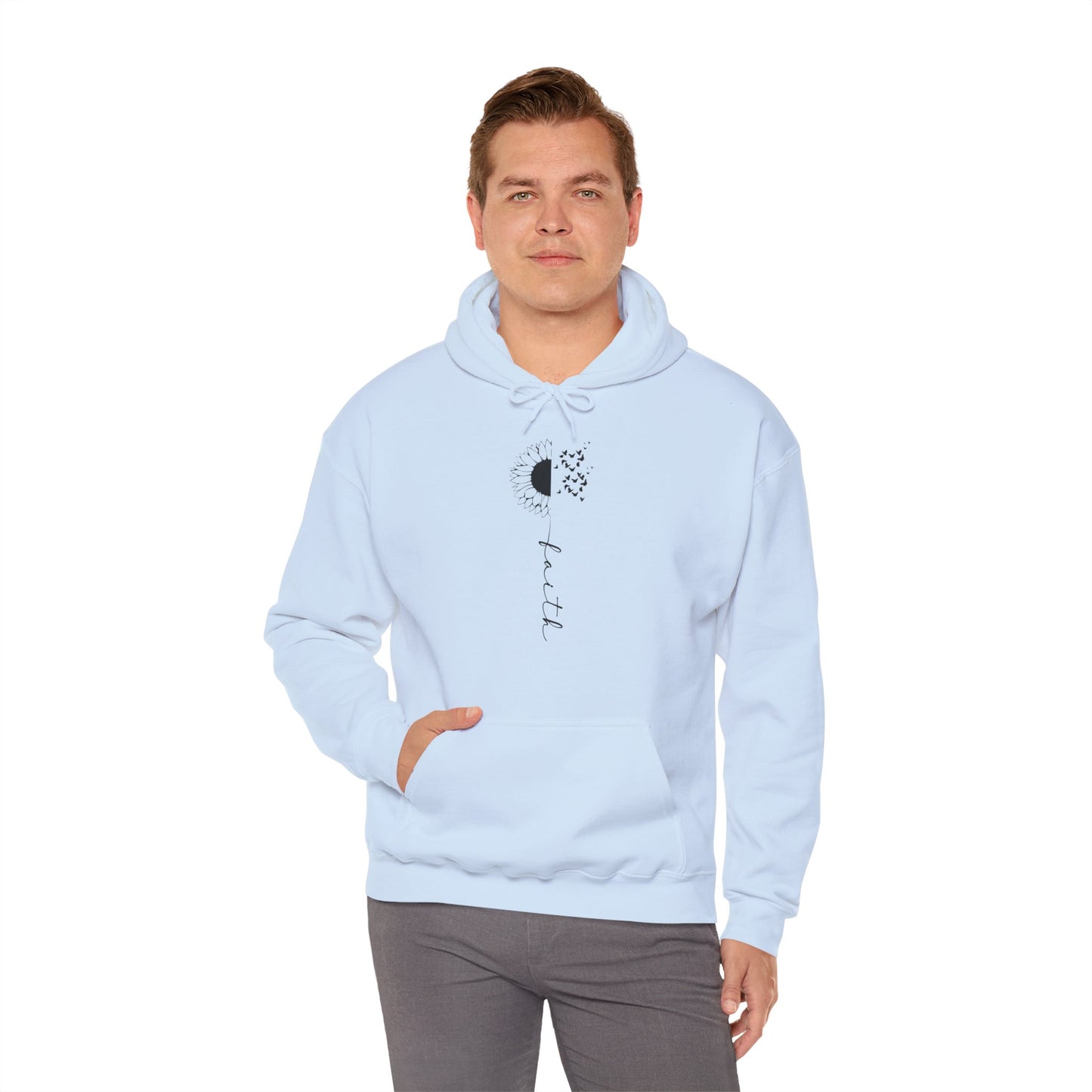 Christian Unisex Hooded Sweatshirt - Faith Sunflower Design