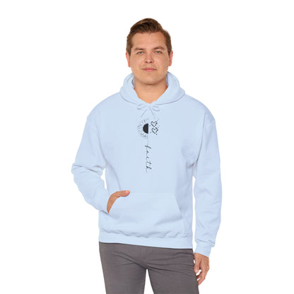 Christian Unisex Hooded Sweatshirt - Faith Sunflower Design