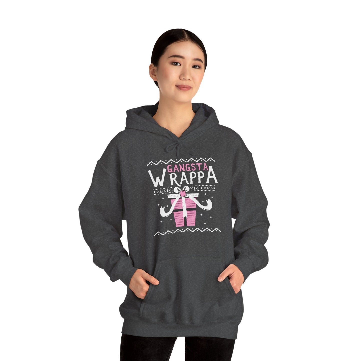 Christmas Unisex Hooded Sweatshirt - Gangsta Wrappa Design