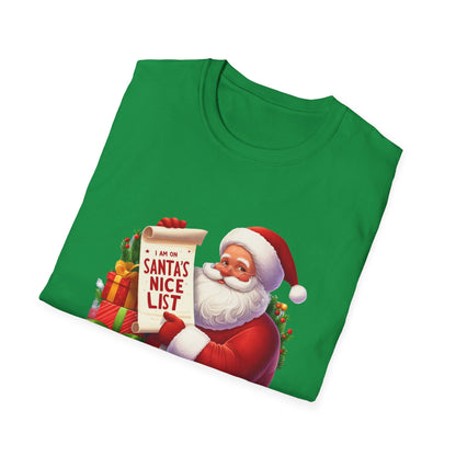 Christmas Unisex T-Shirt - Santa's Nice List Design