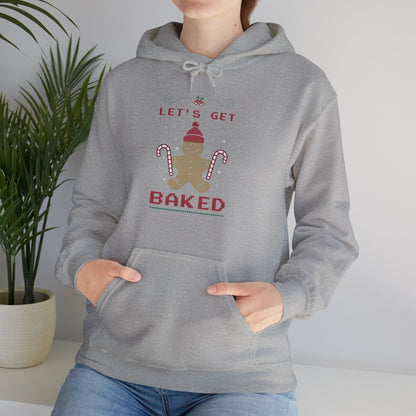 Christmas Unisex Hooded Sweatshirt - Let's Get Baked Design