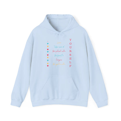 Motivational Unisex Hooded Sweatshirt - Love Yourself Design