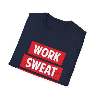 Motivational Unisex T-Shirt - Work Sweat Achieve Design