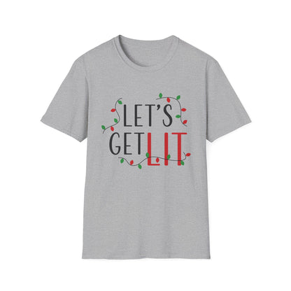 Christmas Unisex T-Shirt - Let's Get Lit Design