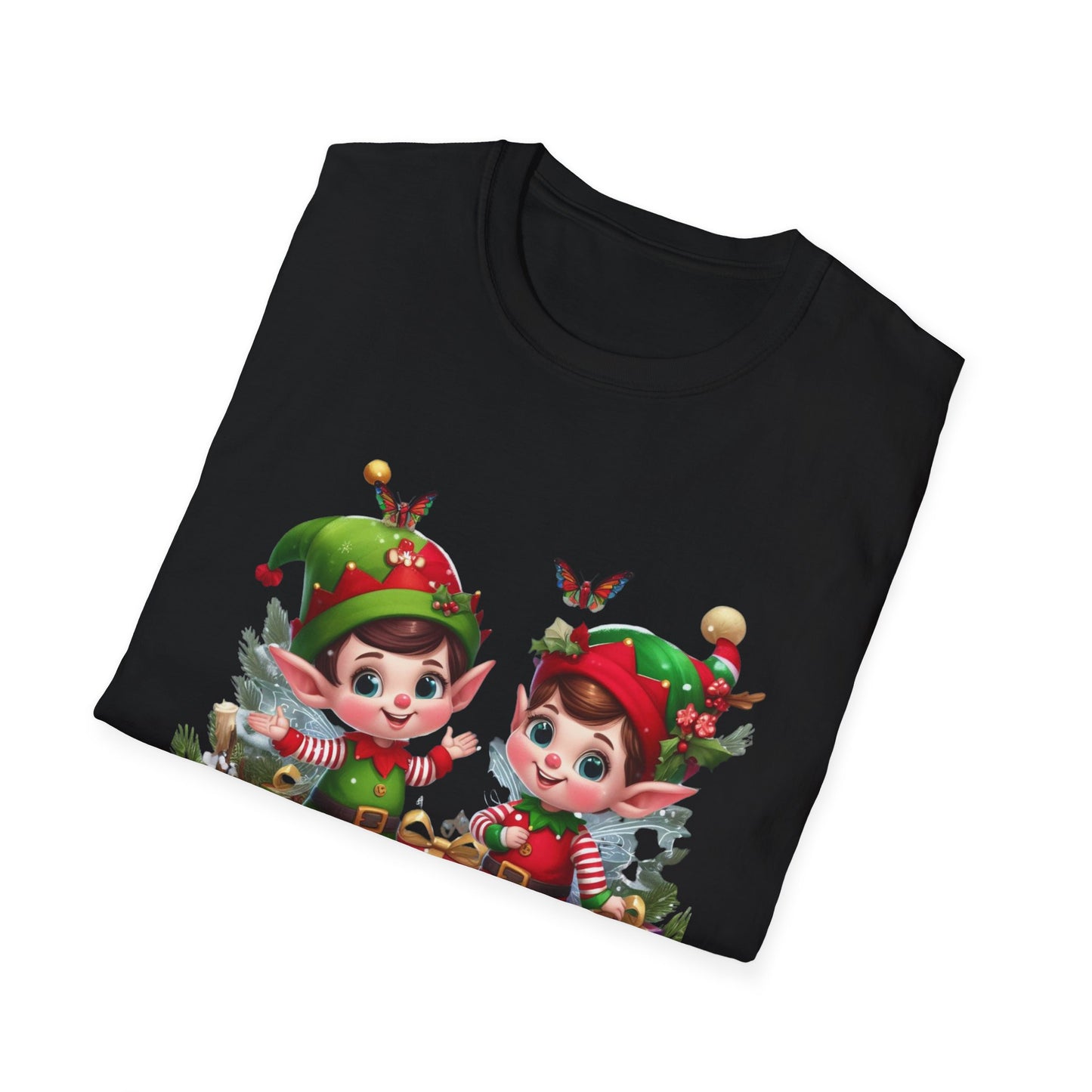 Christmas Unisex T-Shirt - Twin Xmas Elves Design