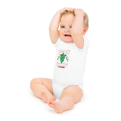 Christmas Baby Bodysuit - Rockin Around The Upside Down Festive Color Design