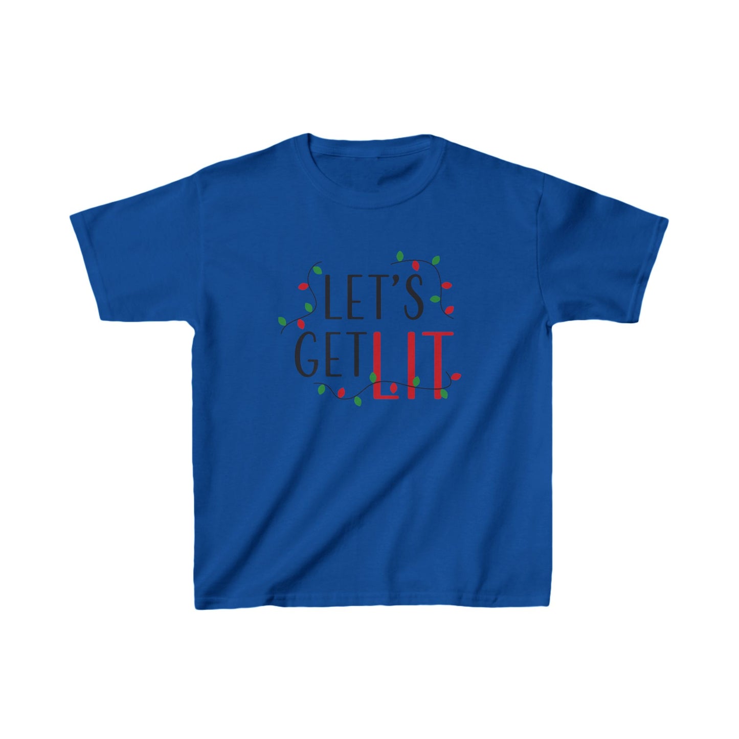 Christmas Unisex Kids T-Shirt - Let's Get Lit Design