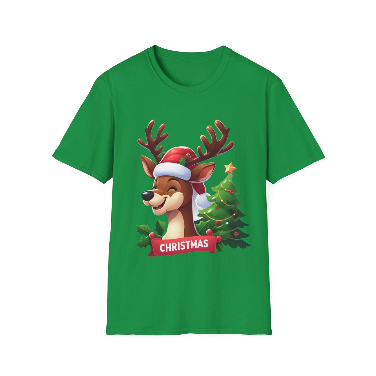 Christmas Unisex T-Shirt - Xmas Reindeer Design