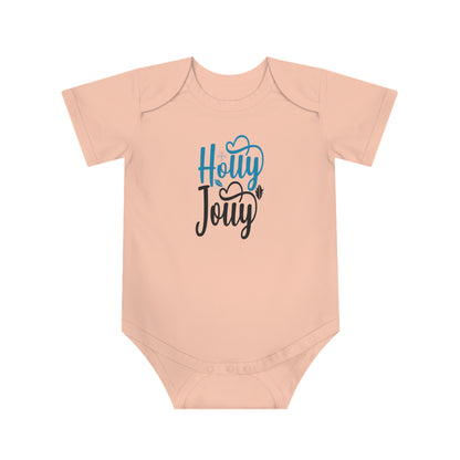 Christmas Baby Bodysuit - Festive Holly Jolly Design