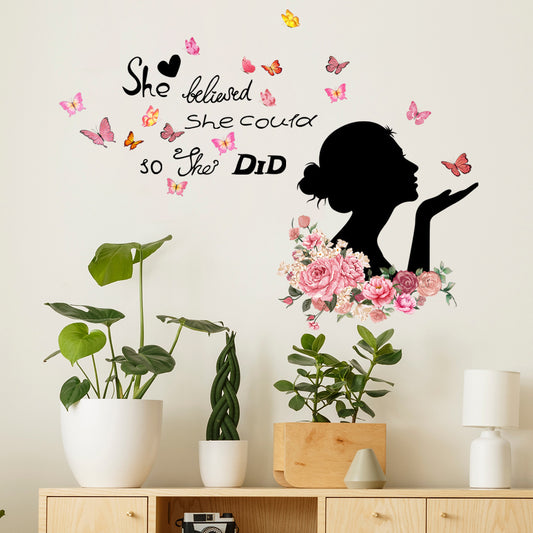 "She Believed She Could" Butterfly Wall Decal: Inspire Her Dreams