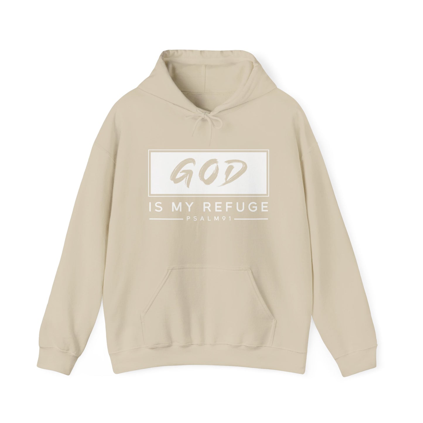 Christian Unisex Hooded Sweatshirt - God Is My Refuge Design