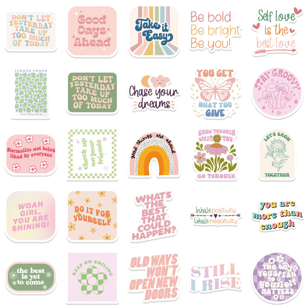 Level Up Your Motivation with 50 pcs Inspirational Quote Stickers!