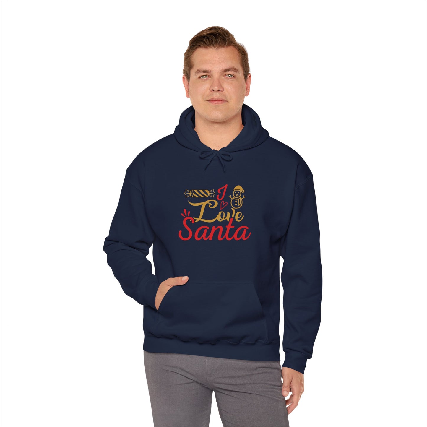 Christmas Unisex Hooded Sweatshirt - Love Santa Design