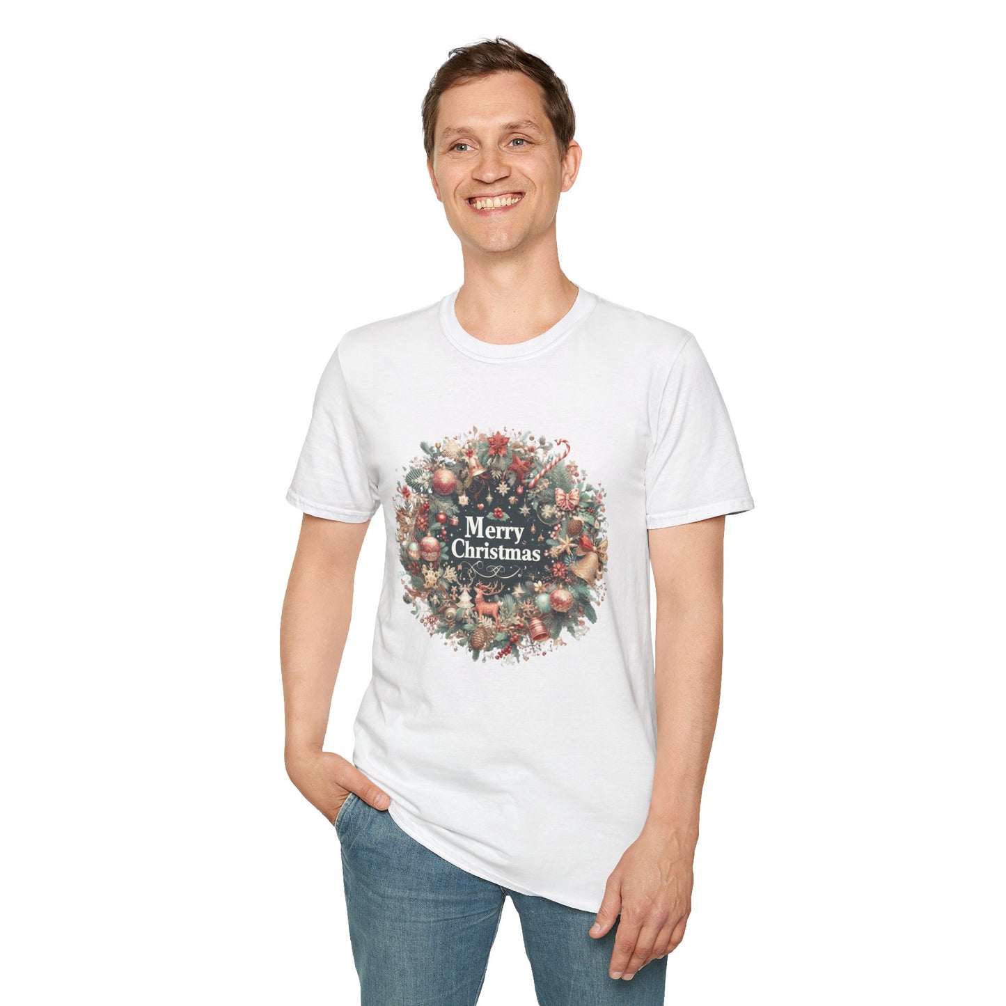 Christmas Unisex T-Shirt - Xmas Wreath Design