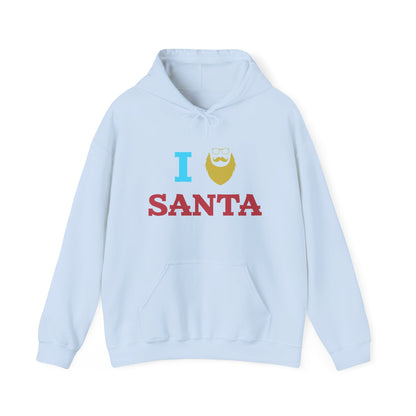 Christmas Unisex Hooded Sweatshirt - I Love Santa Design