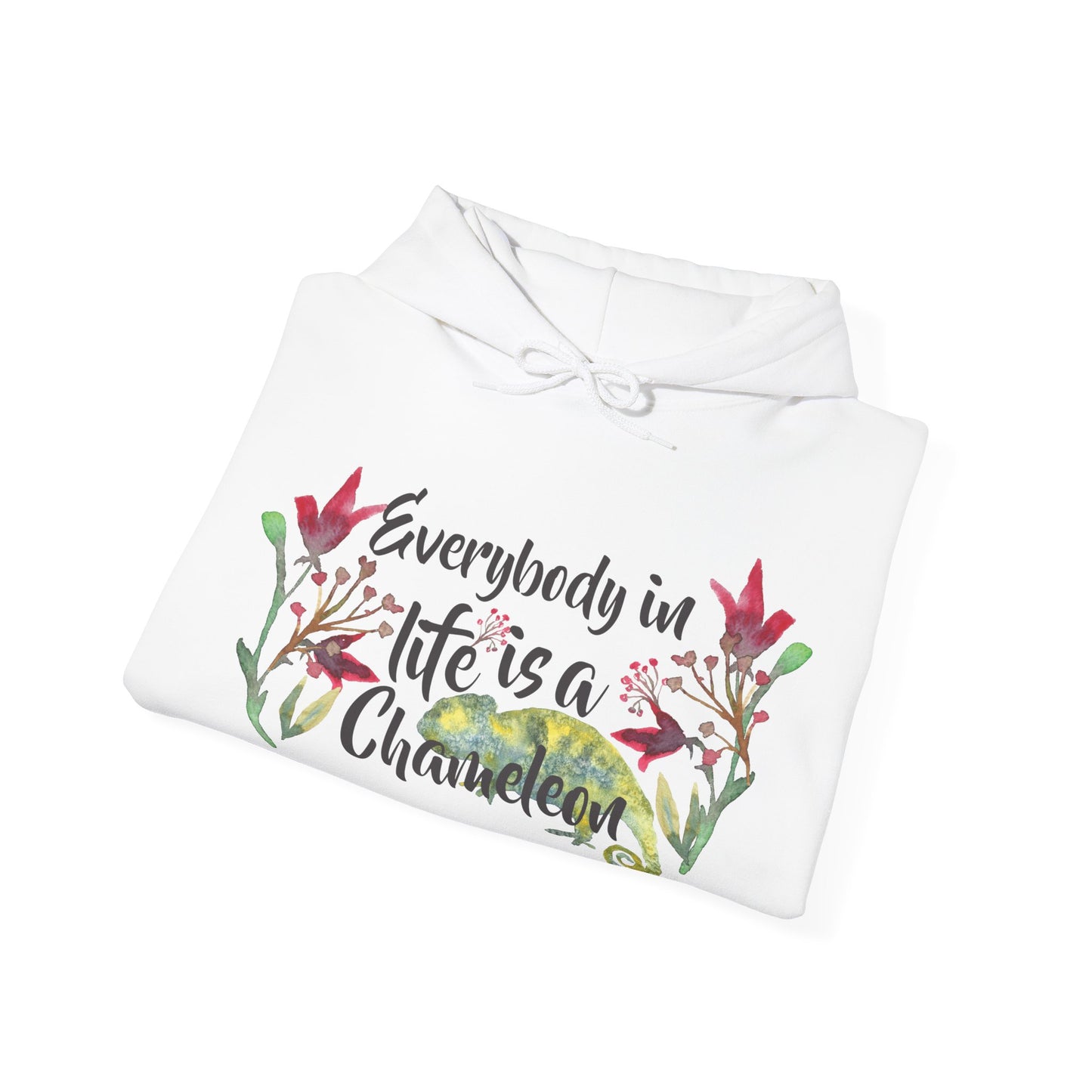 Motivational Unisex Hooded Sweatshirt - Everybody In Life Is A Chameleon Design