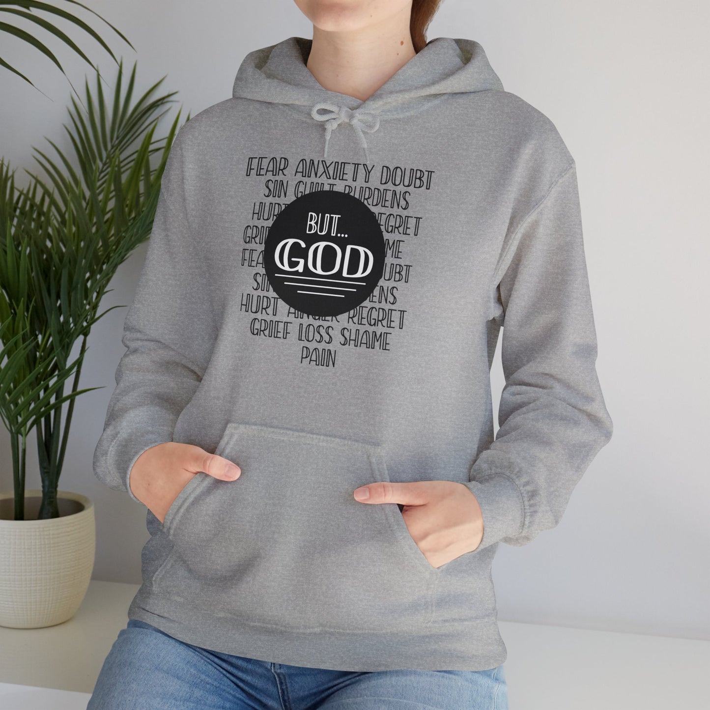 Christian Unisex Hooded Sweatshirt - God Trumps Negative Emotions Design