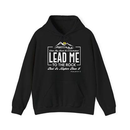 Christian Unisex Hooded Sweatshirt - Lead Me To The Rock Design