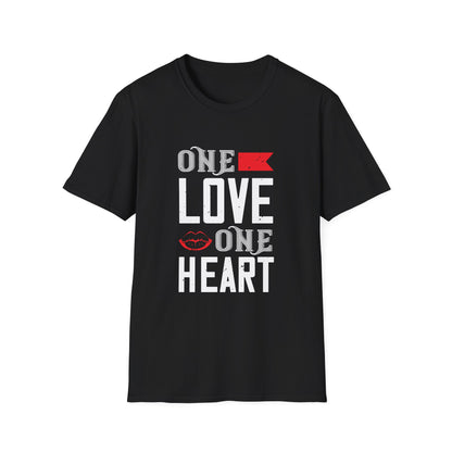 Valentine's Day Unisex T-Shirt - One Love One Heart Design