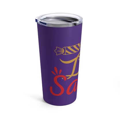 20oz Tumbler - Love Santa Design, Purple Background