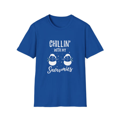 Christmas Unisex T-Shirt - Chillin' With My Snowmies Design