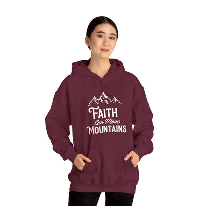 Christian Unisex Hooded Sweatshirt - Faith Can Move Mountains Design