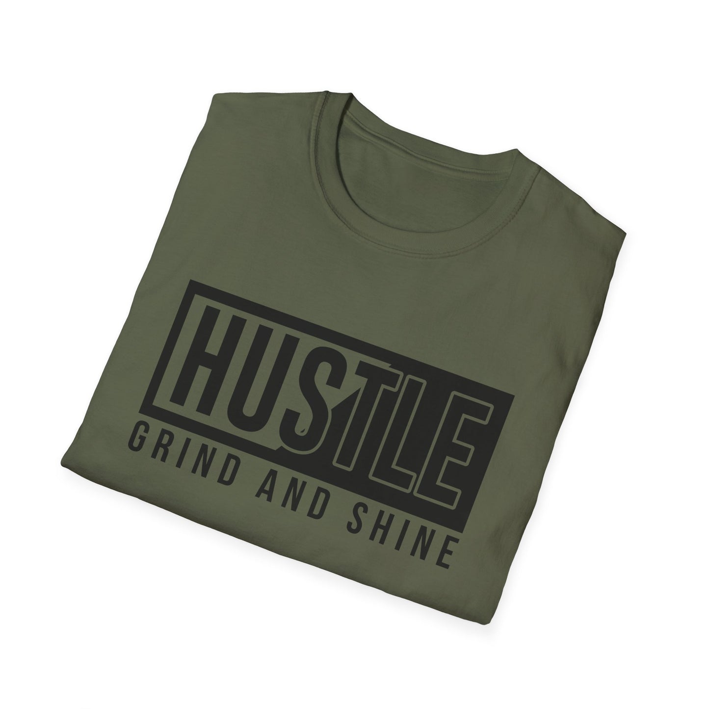 Motivational Unisex T-Shirt - Hustle Grind and Shine Design