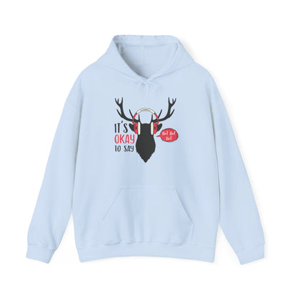 Christmas Unisex Hooded Sweatshirt - It's Okay To Say Ho Ho Ho Design