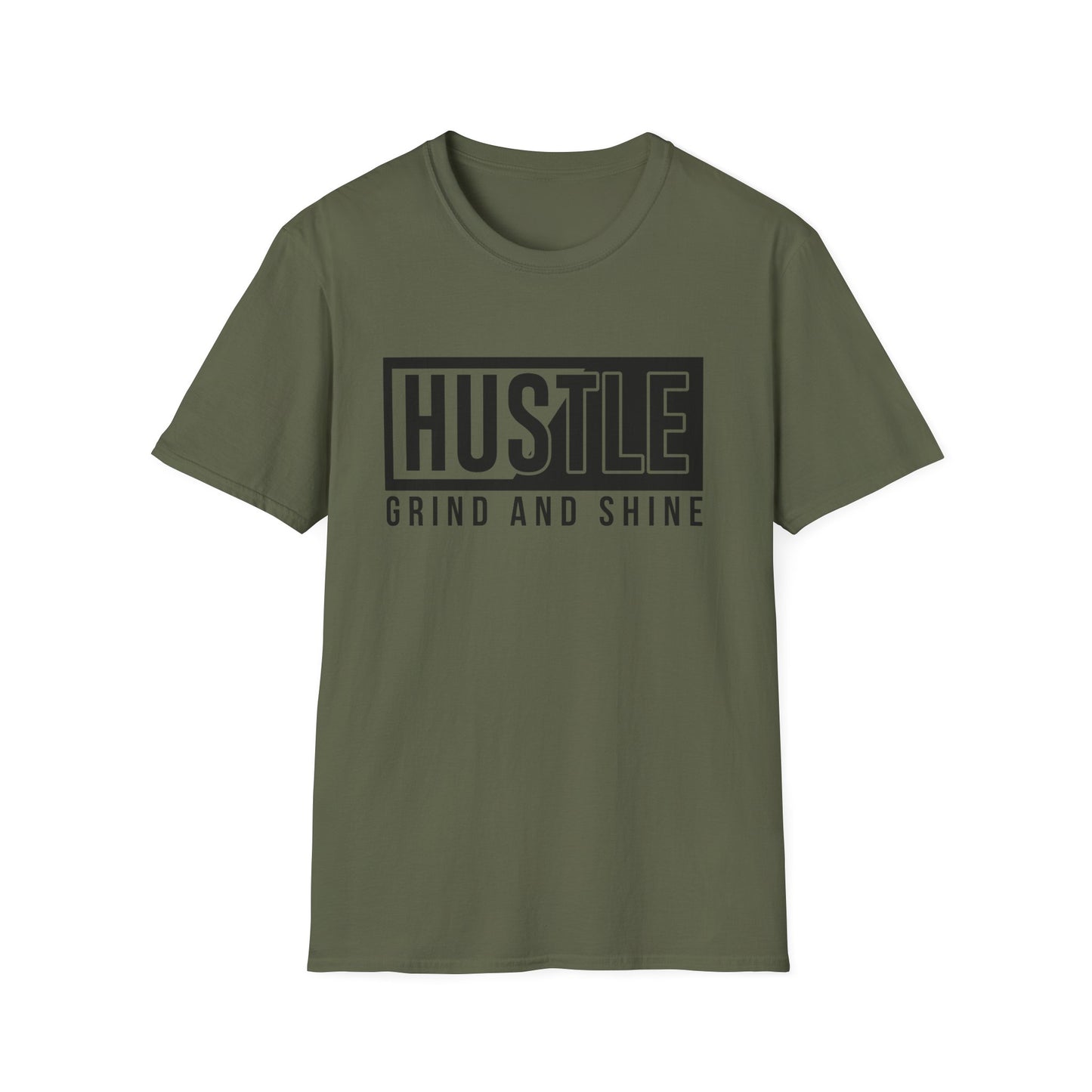 Motivational Unisex T-Shirt - Hustle Grind and Shine Design