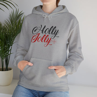 Christmas Unisex Hooded Sweatshirt - Holly Jolly Design