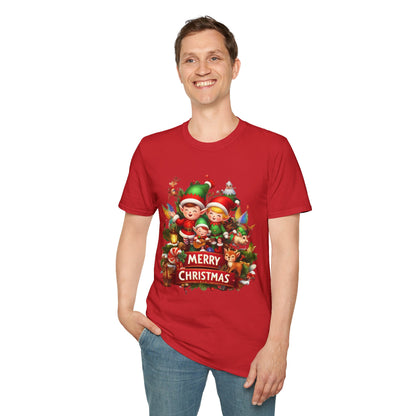 Christmas Unisex T-Shirt - Xmas Elves Design