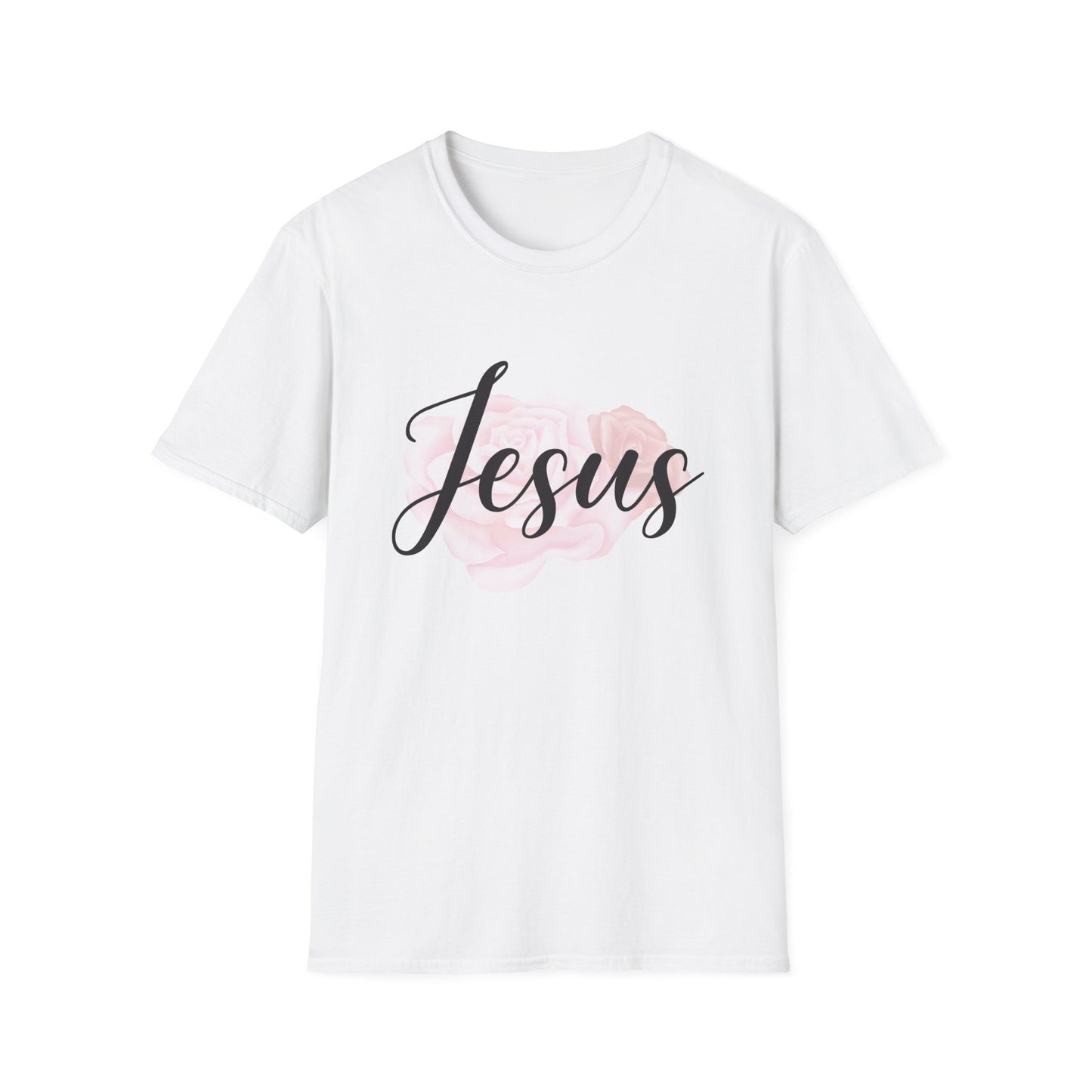 Christian Unisex T-Shirt - Jesus and Rose Design