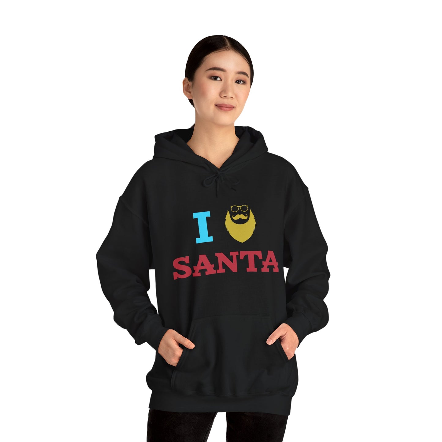 Christmas Unisex Hooded Sweatshirt - I Love Santa Design