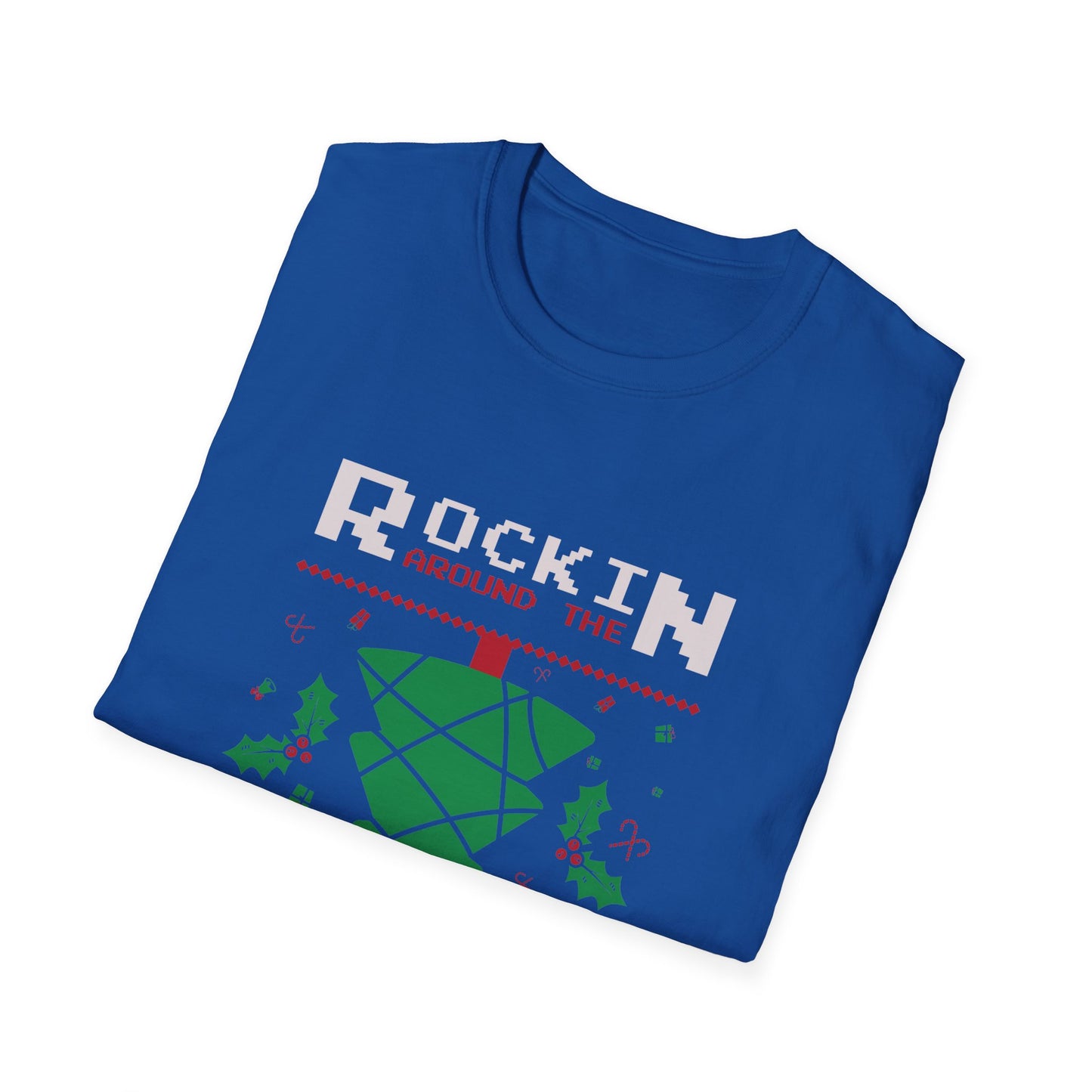 Christmas Unisex T-Shirt - Rockin Around The Upside Down Festive Color Design