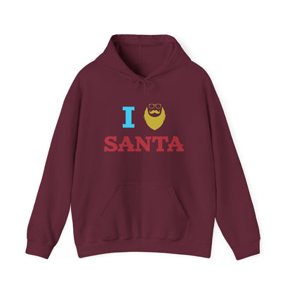 Christmas Unisex Hooded Sweatshirt - I Love Santa Design