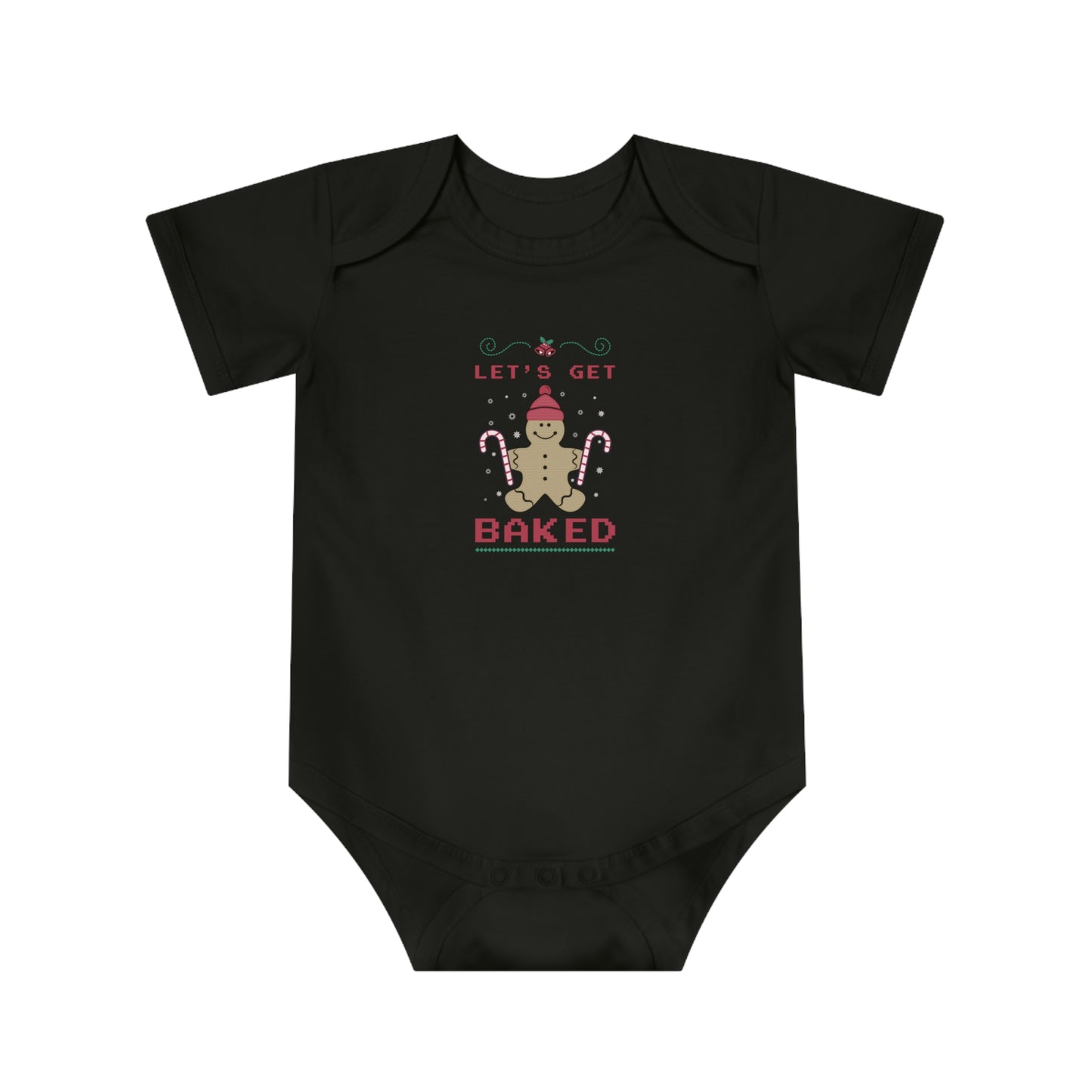 Christmas Baby Bodysuit - Let's Get Baked Design