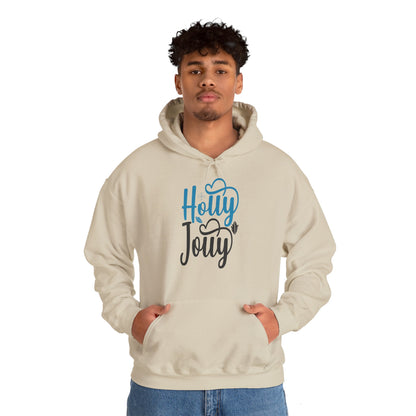 Christmas Unisex Hooded Sweatshirt - Festive Holly Jolly Design